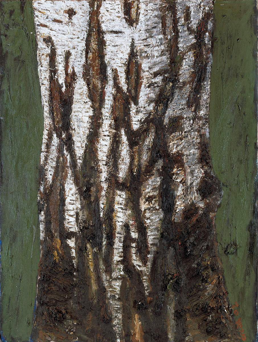 Birke, 2009, Öl auf Leinwand>
  <div class=