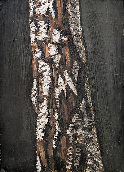 Birke, 2010, 23 x 16.5cm, Öl auf Karton